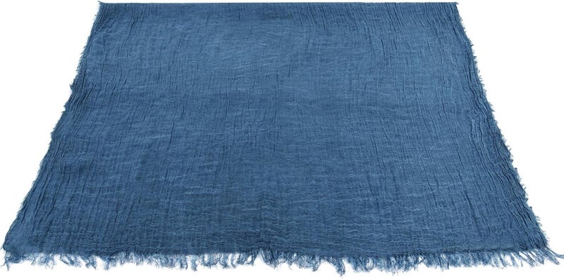 GERINLY وشاح قطن-كتان للرجال بخطوط تجاعيد طويلة، وشاح موضة للسفر - Image 3